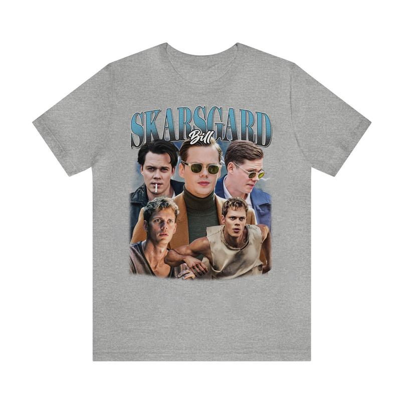 Vintage Bill SkarsgÃ¥rd Shirt - Homage Shirt Unisex  Pennywise Clown Graphic Tee, Gift Bill SkarsgÃ¥rd Gift For Movies Lovers Casual