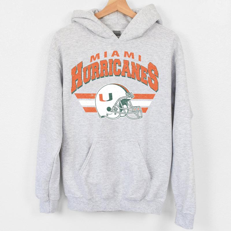 Miami Hurricanes Vintage Football NCAA Sweatshirt - Tshirt - Hoodie, University of Miami Unisex Football NCAA Shirt, Unisex Vintage NCAA Shirt, Classic Football Shirt, Gifts For Football Fan Sport, Cotton, Sweatshirt, Casual Clothes