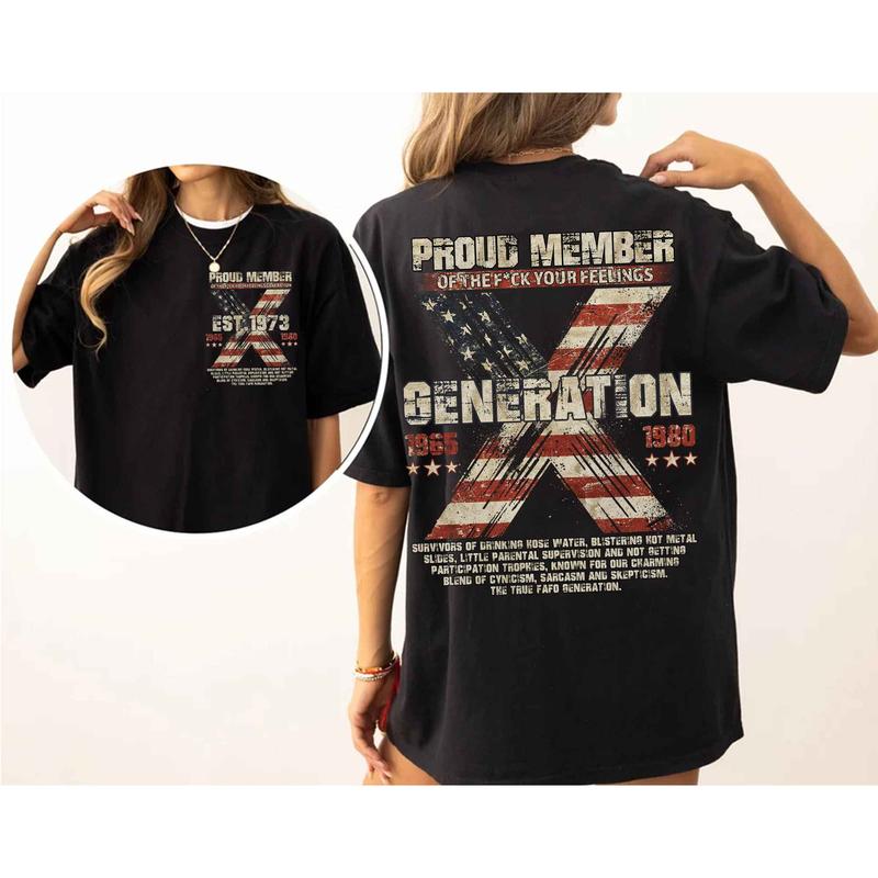 Vintage Est.1973 Custom Year GenX T-shirt, GenX FAFO 2 Side Shirt, Vintage GenX 1965-1980 Shirt Fashion Cotton, For Men, For Women