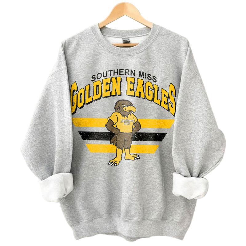 Southern Miss Golden Eagles Vintage Football NCAA Sweatshirt-Tshirt-Hoodie, University of Southern Mississippi Unisex Football NCAA Shirt, Unisex Vint
