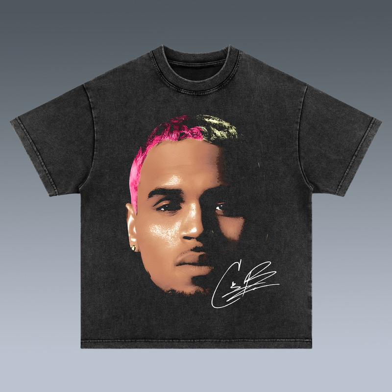 C.BROWN BIG HEAD V4 2 SIDES Cotton Vintage Shirt To Match Sneaker Hiphop Clothing Rapper Merch Shirt, Hiphop Tour Concert 2024, Gift For Fan Y2K Aesth