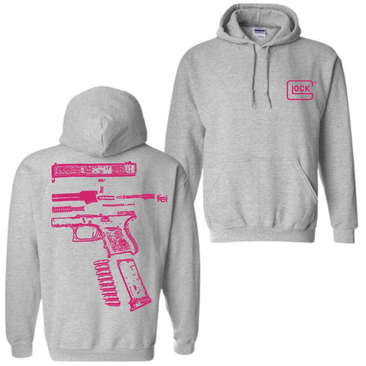 In Glock We Trust Black Hoodie with Multicolor Design - Classic Fit - Unisex - 50/50 Cotton/Polyester , Love