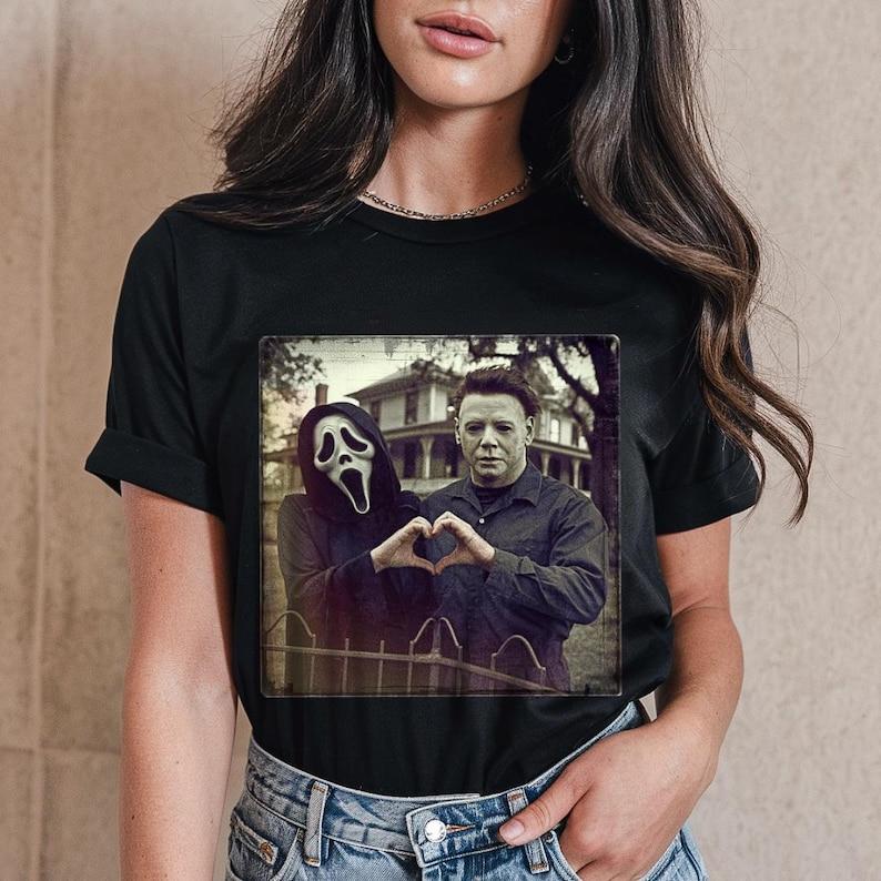 Horror Movie Halloween Sweatshirt Hoodie, Scary Movie Retro Tee, Myers Ghost Face Spooky Season Shirt, Unisex Funny Couple Gift Apparel