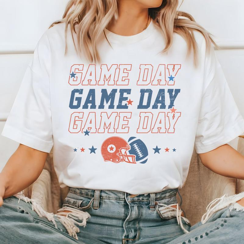 Game Day Shirt, Retro Football Shirt, Football Mom Shirt, Vintage Football Fan Football Lover Outfit, Touchdown Season Shirt For Women