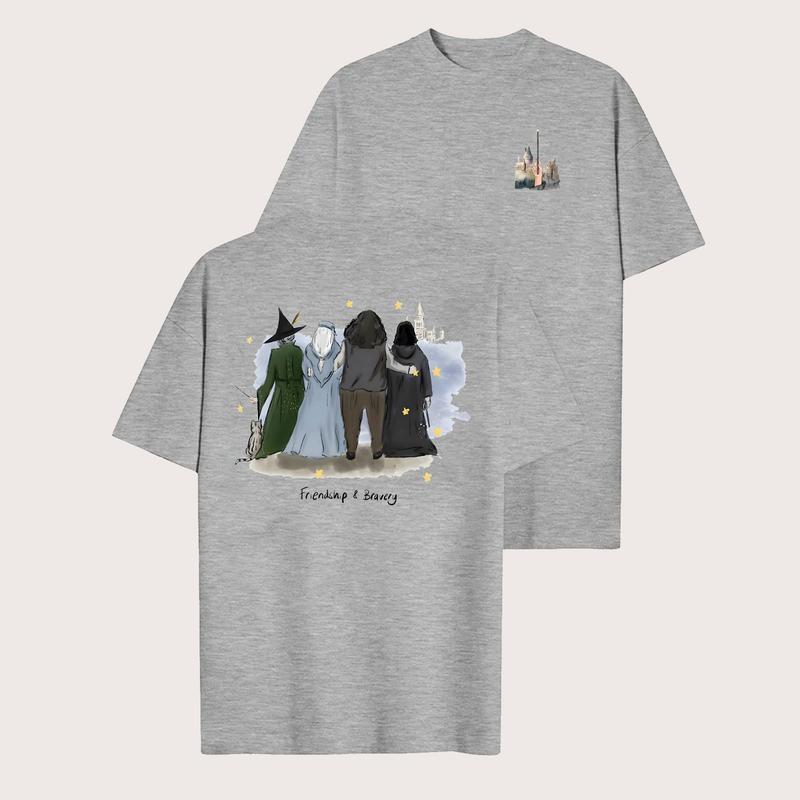 2 Sided Casual tops in every size and color featuring the iconic Maggie Smith T-Shirt paying tribute to Hogwarts Professor McGonagall in the magical m