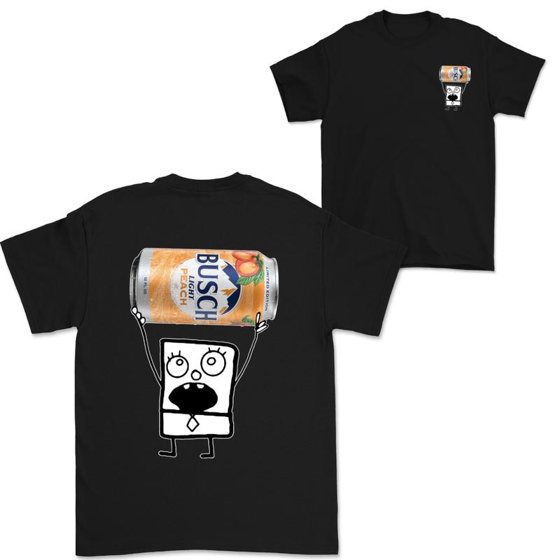 Doodlebob Busch Light Peach 2 Sided T-Shirt, Funny Drinking T-Shirt, Summer T-Shirt, Full Color T-Shirt, Unisex T-Shirt, For Men, For Women, Gift For All Menswear Top