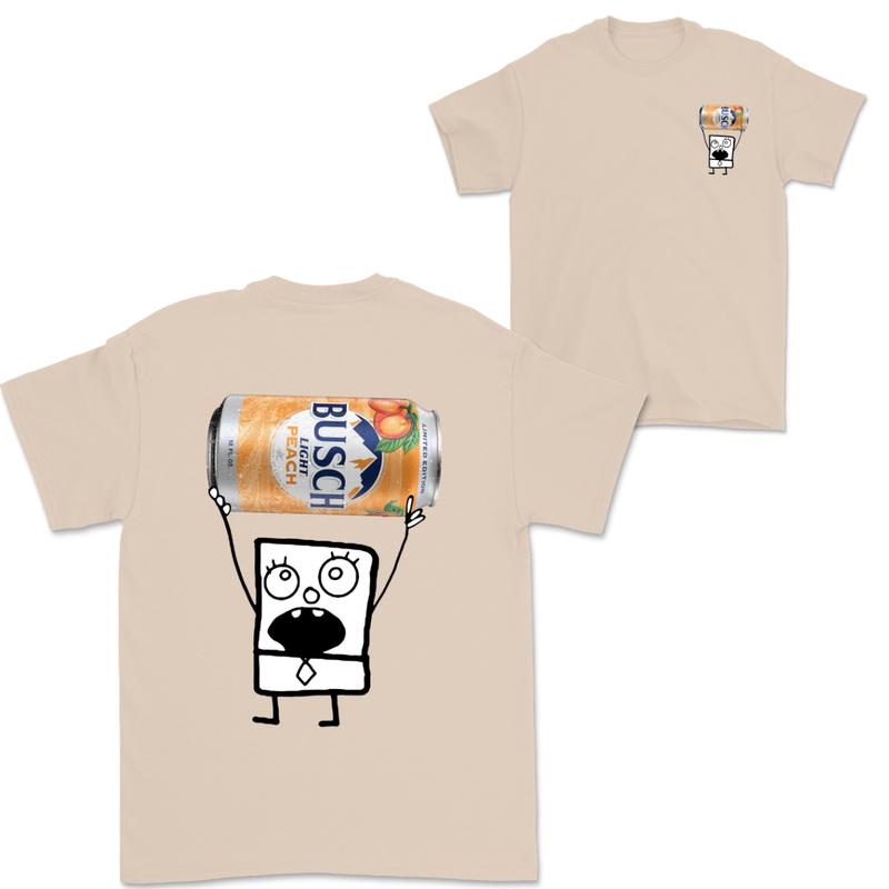 Doodlebob Busch Light Peach 2 Sided T-Shirt, Funny Drinking T-Shirt, Summer T-Shirt, Full Color T-Shirt, Unisex T-Shirt, For Men, For Women, Gift For All Menswear Top