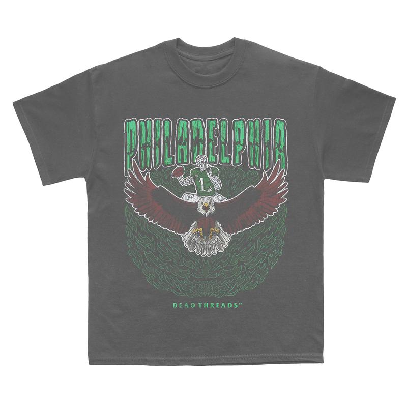 Philadelphia football, The Deadman Eagle Graphic T-Shirt, Full Cotton, Men's Top Women's Top American Football Team Shirt Fabric Menswear Womenswear