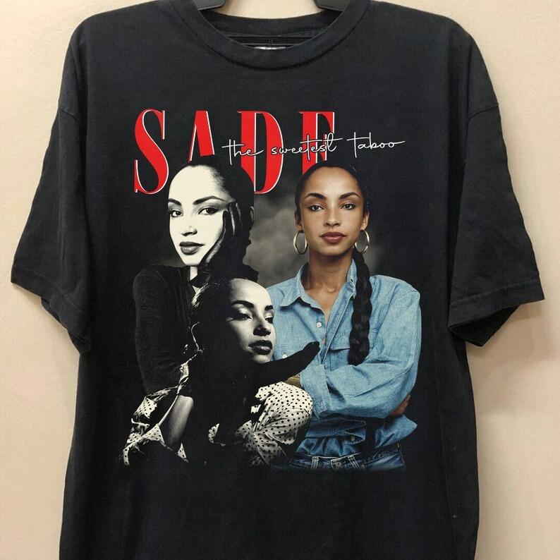 Vintage Sade Adu 2024 Graphic Shirt, Adu Sade Kiss of Life Lusic 2024, Sade Singer Pop Music shirt, Sade Album Shirt Cotton Menswear