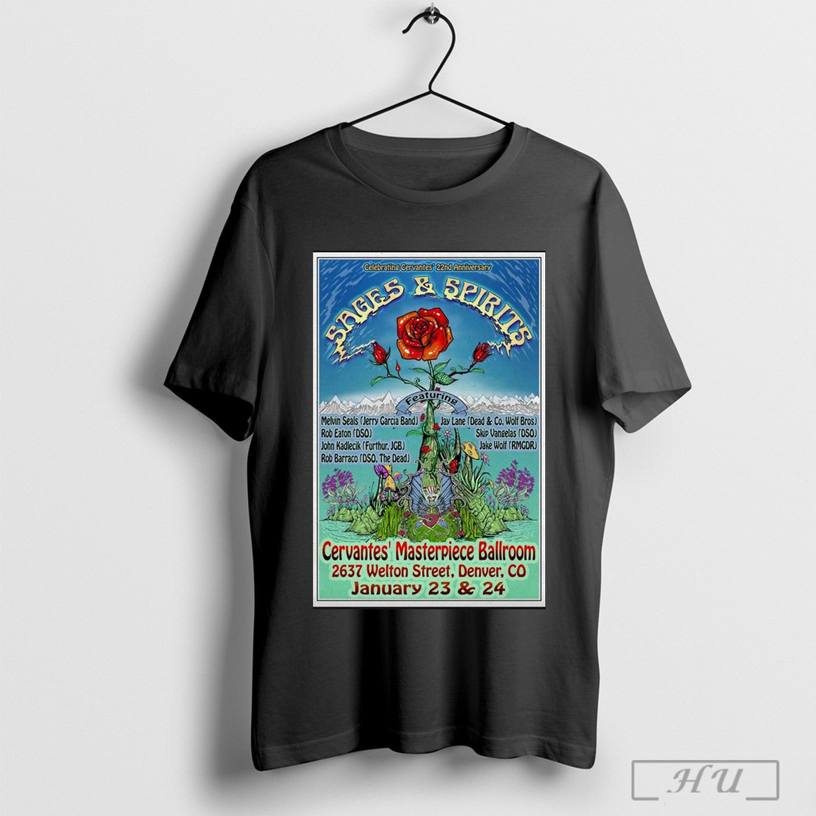 Poster Sages And Spirits Jan 23 24 2025 At Cervantes Masterpiece Ballroom In Denver Co Tour T Shirt