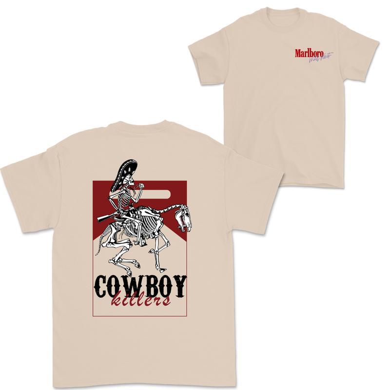 BEER, Halloween, Vintage Marlboro Cowboy Wild West Shirt, Country Music, Fashion Top for Daily Wear, Classic Cotton Unisex, High-Quality Printing, All