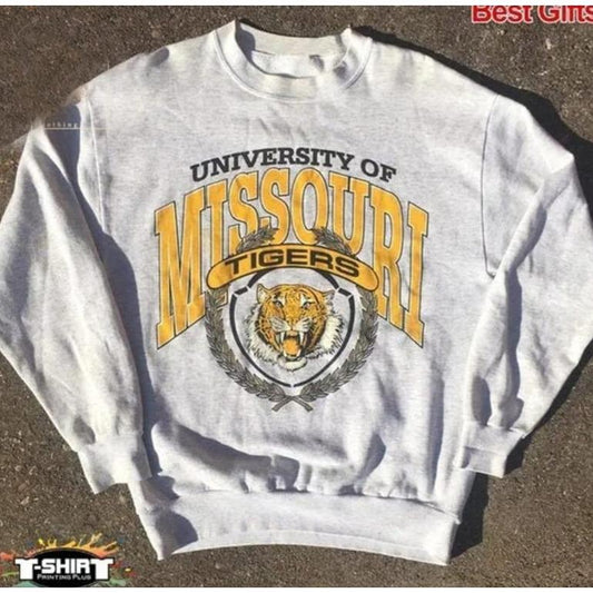 Vintage NCAA Missouri Tigers Logo Sweatshirt, University of Missouri Shirt, NCAA Shirt,Football- Basketball Tee, Vintage Shirt, Unisex Shirt 002872 Man Menswear
