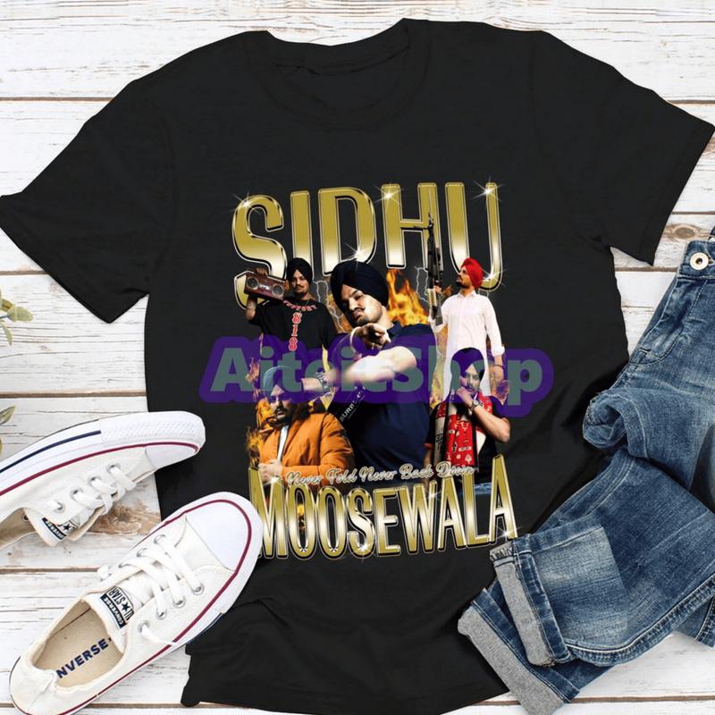 Vintage Sidhu Moosewala Shirt, Retro Sidhu Moosewala T-Shirt, Sidhu Moosewala Fans Gifts, 80S Rocker Style Sidhu Moosewala T-Shirt Shirt, Clothing