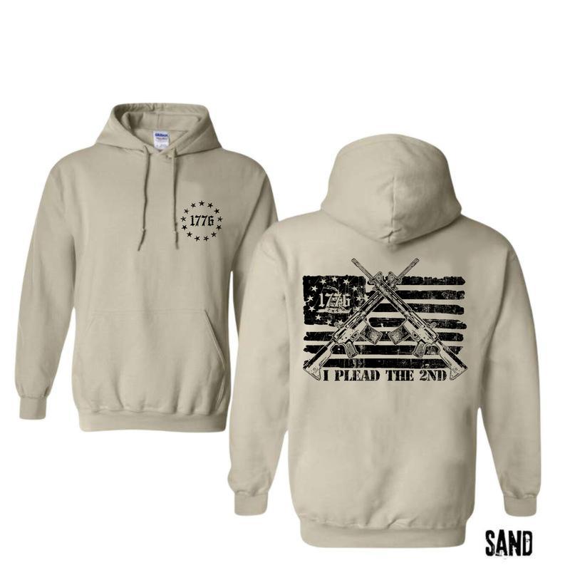 Vintage 1776 I Plead The 2ND Flag USA Hoodie for Men and Women Menswear Classic