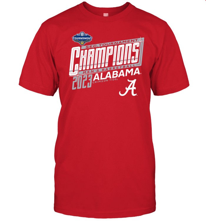Alabama Crimson Tide Blue 84 2023 SEC Men's Basketball Conference Tournament Champions T-Shirt_1