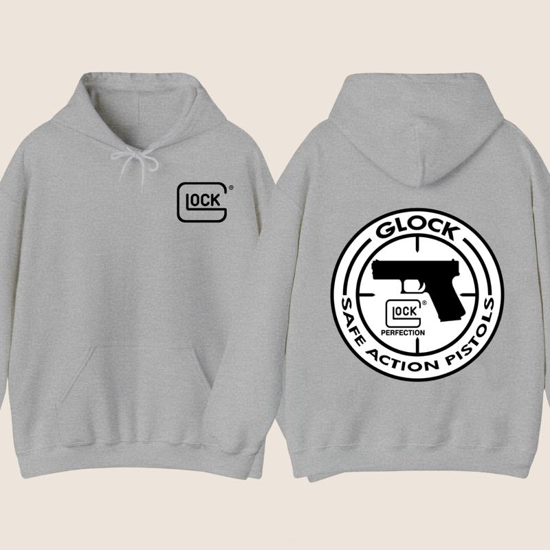 GLOCK Hoodie - Glock safe action... Sweaters - Double side Hoodie - Menswear - Womenswear -Men's Tops Hoodie  - Unisex SweatShirt - Glock Shirt