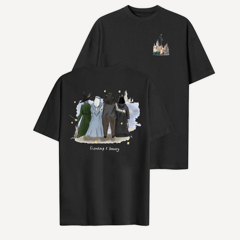2 Sided Casual tops in every size and color featuring the iconic Maggie Smith T-Shirt paying tribute to Hogwarts Professor McGonagall in the magical m