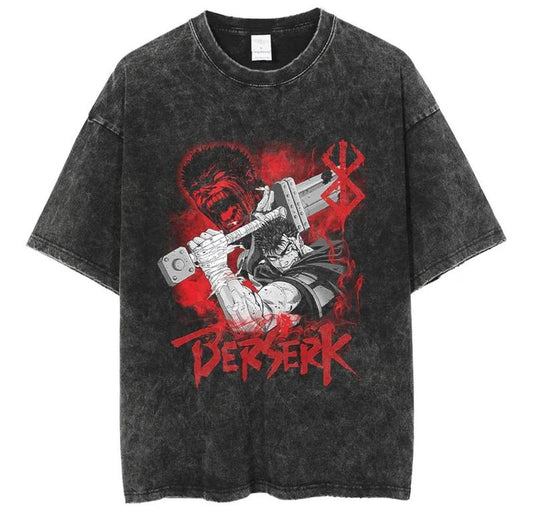 Guts Anime T-Shirt, Workout T-Shirt, Pump Cover, Gift for Him, Fitness Gift, Weightlifting T-Shirt, Manga Oversized Vintage Menswear Top Underwear Tsh