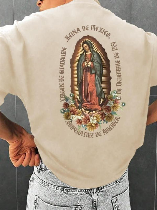 Unisex Shirt for Men and Women, Virgen de Guadalupe Essential Sweatshirt, Virgin Mary Our Lady of Guadalupe Sweater, Cotton Round Neck Tee, Full Sizes