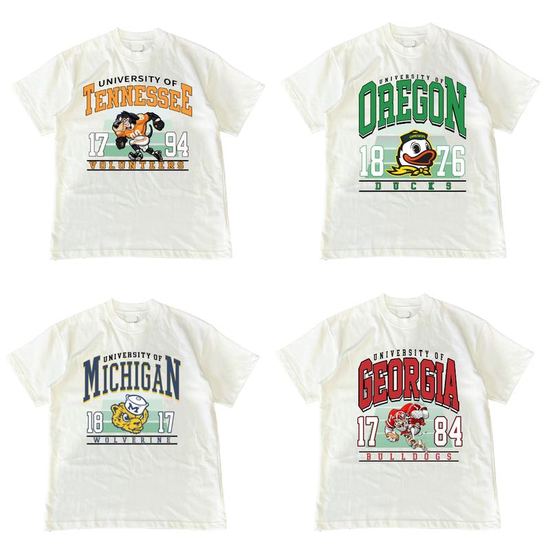 WHITE T-SHIRT Vintage NCAA College 90S All Teams Sport Football Basketball Classic men graphic tees, Unisex men gifts, streetwear funny tshirt