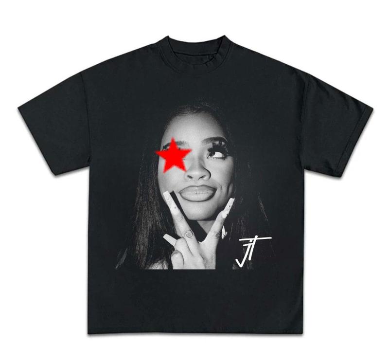 Big Face JT rapper Signature Red Star Graphic Tee