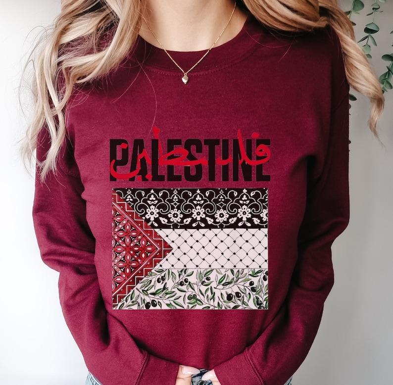 Funny Free Palestine Sweatshirt - All Purchases go directly to Charity, For Women