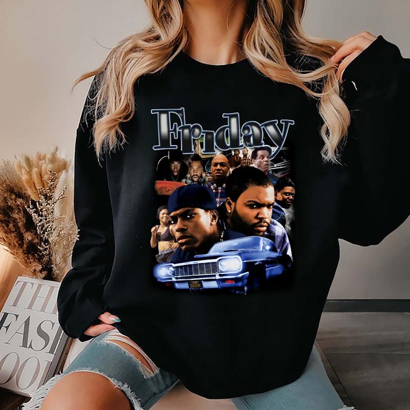 Friday Tee Shirt Ice Movie Hiphop Rap Black Crew T-Shirt (S-5xl) Unisex T-Shirt Cotton Fabric