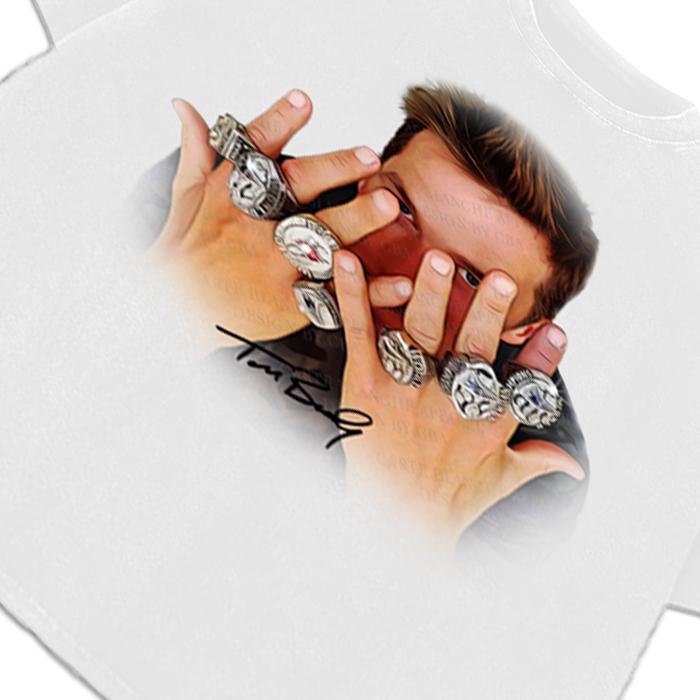 Tom Brady 7 Rings Greatest Of All Time T-Shirt Graphic Tee Football Crewneck Cotton Menswear Soft