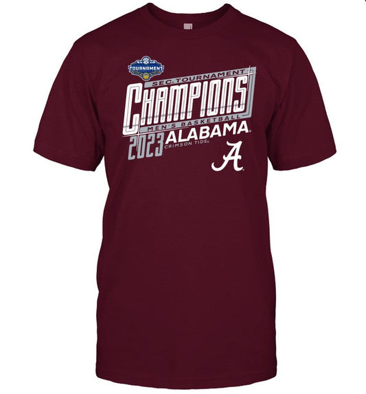 Alabama Crimson Tide Blue 84 2023 SEC Men's Basketball Conference Tournament Champions T-Shirt_2