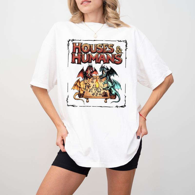 H0uses and Humans D&D Shirt, D&D T-shirt, Vintage Retro 90s Joke D and D Sweatshirt, Dragon Hoodie