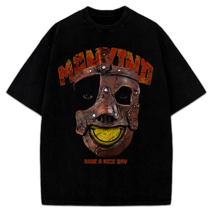 Mankind Mick Foley T-Shirt Have A Nice Day Wrestling Legend Graphic Streetwear Unisex Black Tee Crewneck Cotton