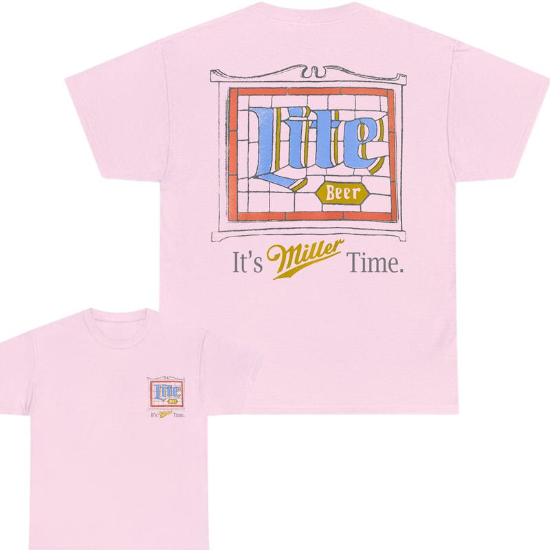 Miller Lite Stained Glass T-Shirt, Full Color T-Shirt, Unisex T-Shirt, For Men, For Women