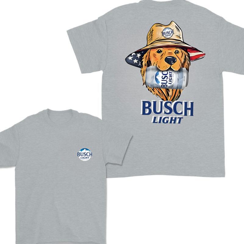 Busch Light Golden Dog Hunting 2 Sided T-shirt, Busch Light Hunting Dog Shirt For Men and Women, Unisex Outdoors Funny Beer Printed T-shirt