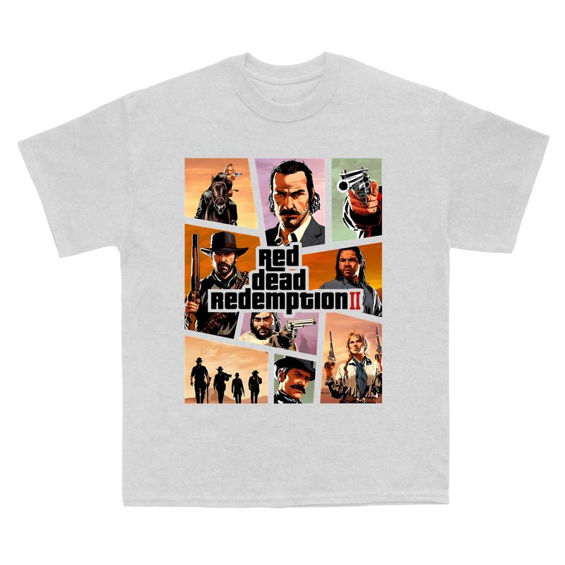 RDR2 Gaming Retro 90s T-Shirt, Arthur Morgan Red Dad Redemption Shirt, Gift For Movies Lovers Casual Clothing Fabric Menswear Top  Sweatshirts