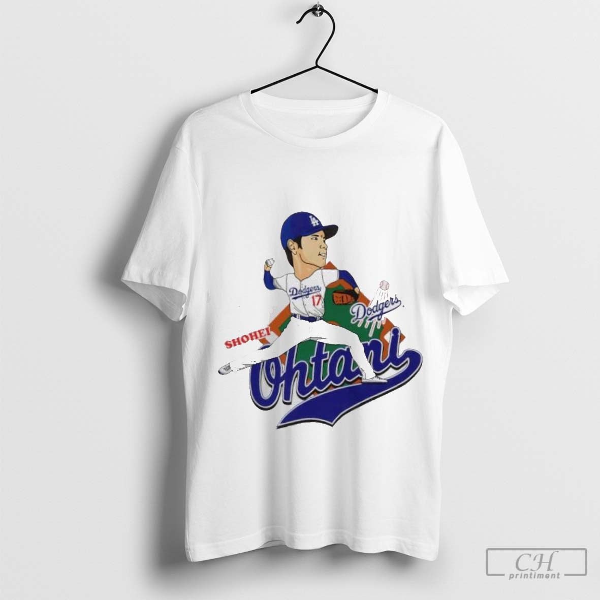 Shohei Ohtani Los Angeles Dodgers player cartoon vintage t shirt