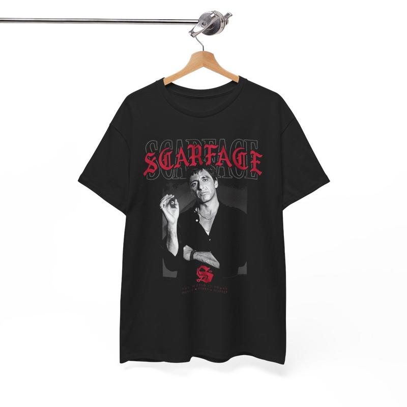 Scarface Unisex Heavy Cotton Tee - Tony Montana - The World Is Yours Shirt - Scarface T Shirt - Gift for Men and Women