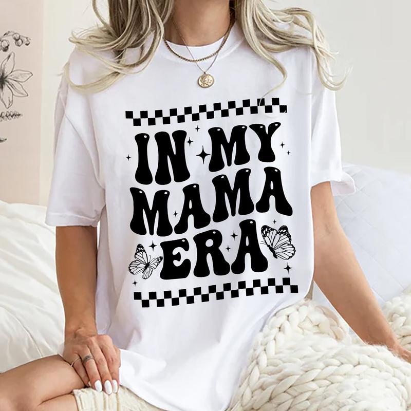 In My Mama Era Shirt, Mom Life T-shirt, Cute Mom Graphic Printed T-shirt, Mama Tee, Vintage Groovy Mom Comfort Shirt, Mother's Day Shirt, Gifts For Mo