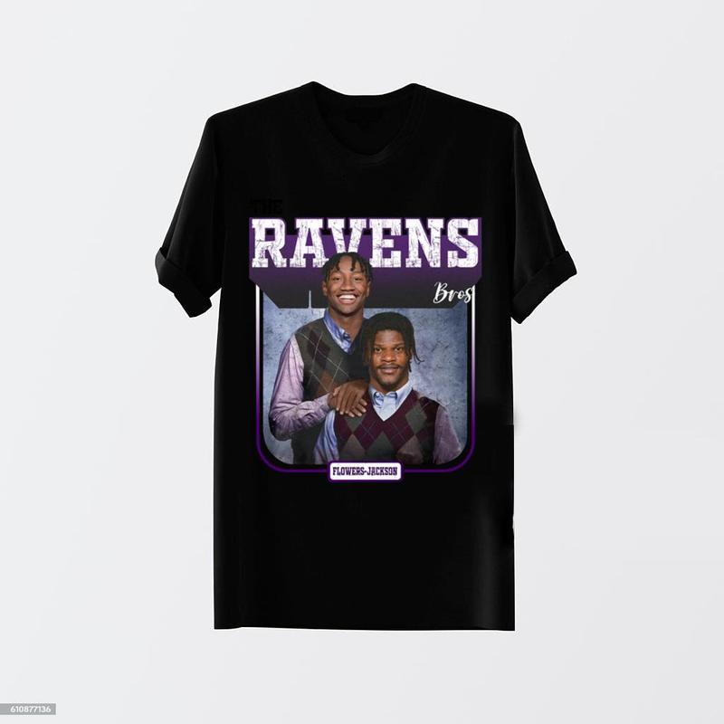 Lamar Jackson Zay Flowers Step Brothers T-shirt Classic Cotton Fabric Jersey Menswear Top Collar Decoration Graphic Medium Print Seamless Sleeve