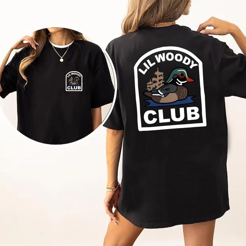 Lil Woody Club SHort  Sleeve Tee ,Vintage T-shirt - Unisex, T-shirt 2 side - T-shirt For Men , Unisex T-shirt, Classic Cotton