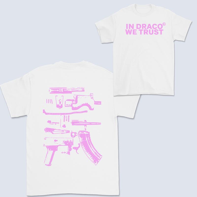 In Draco We Trust Double Sided Tee, White Color and Black Color Unisex T-Shirt, unisex tshirt