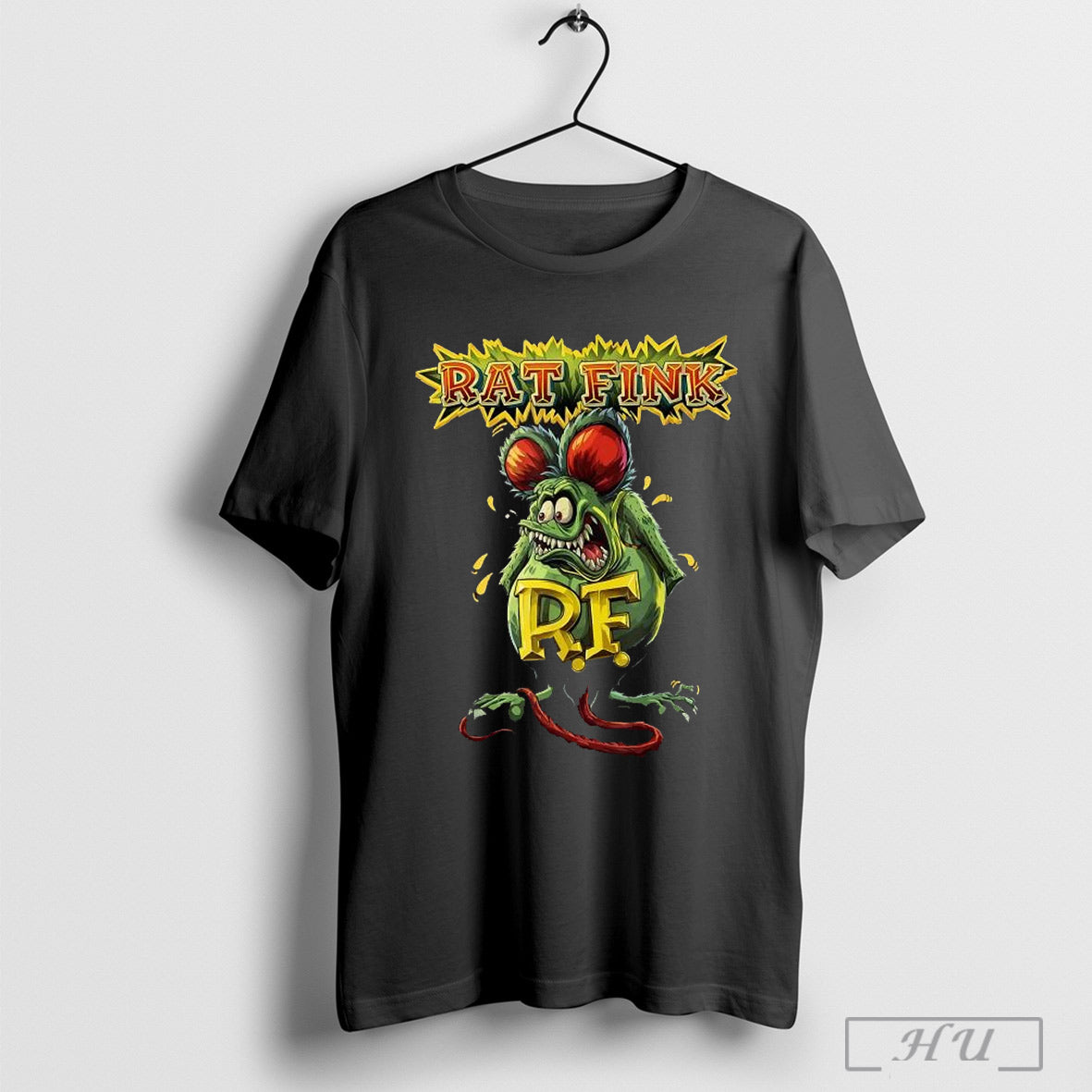 Rat Fink Green Horror Hot Rod Funny Spooky Rat Angry Ratfink T Shirt