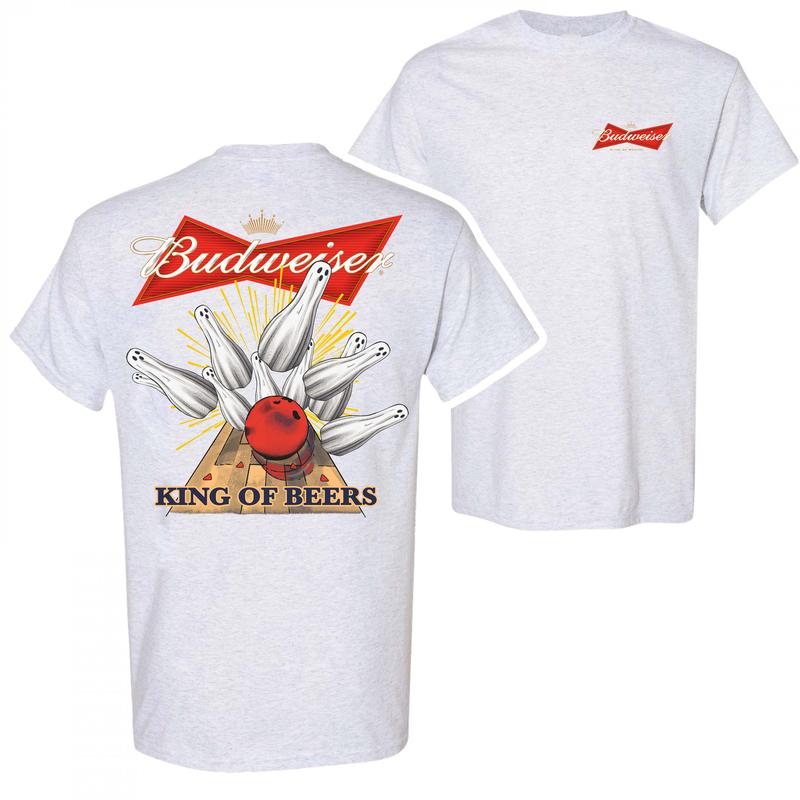 Budweiser Bowling Ghost Strike Beer Unisex T-shirt For Men - For Women, Budweiser Beer Shirt, Halloween Cute Ghost, Beer LoverClassic Cotton Shirt
