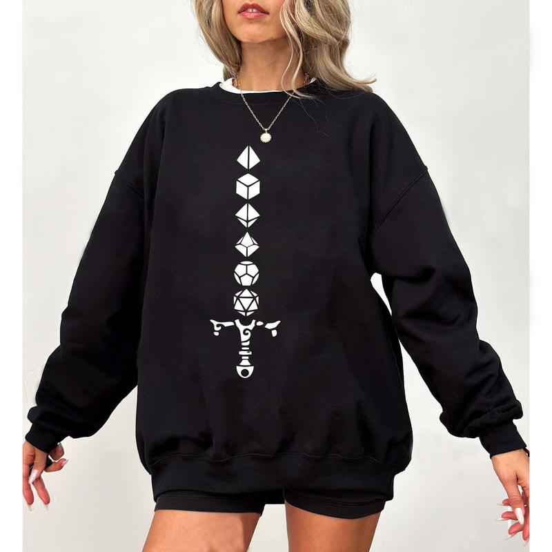 DnD Sword Shirt, Retro D&D Dice Funny T-Shirt, Dungeons And Dragons Shirt, Geeky Shirt, Rpg Gamer Shirt, Board Games Outfit Tee, Tabletop Gaming Tee, Dnd Dice Set, RPG Lover Gift