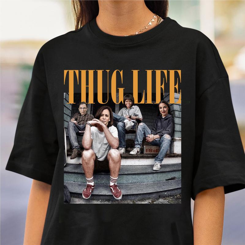 Thug LifÐµ Funny T-Shirts, KamalÐ° Ruth AOC MichellÐµ Thug Life Shirts