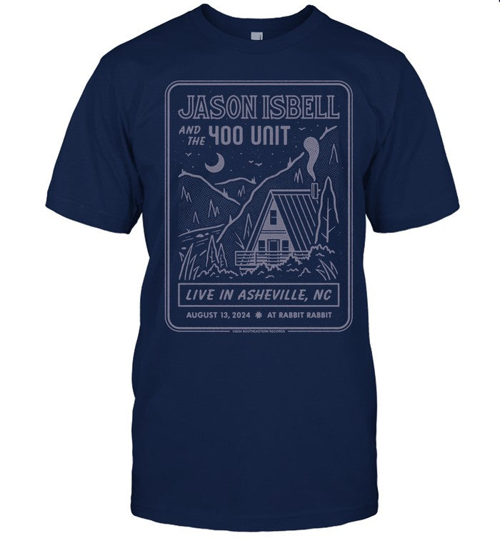 Jason Isbell and the 400 Unit Aug 13 2024 Rabbit Rabbit Asheville, NC Tour Shirt