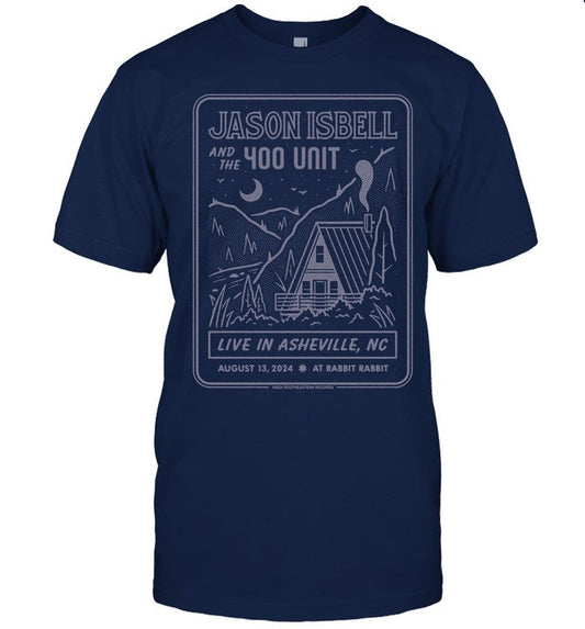 Jason Isbell and the 400 Unit Aug 13 2024 Rabbit Rabbit Asheville, NC Tour Shirt