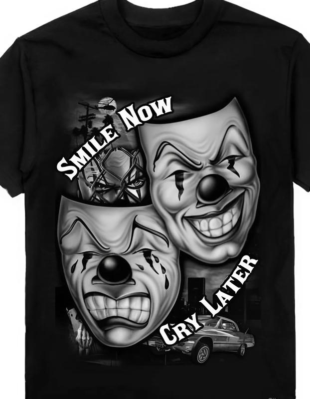 TFashion Graphic Tee T-shirt - Smile Now Cry Later Men Tshirt, For Men. Full Color Tshirt