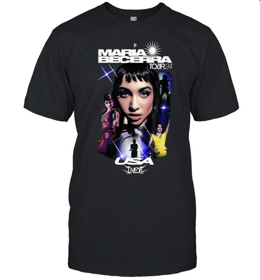 Maria Becerra 2024 Tour USA Black T Shirt