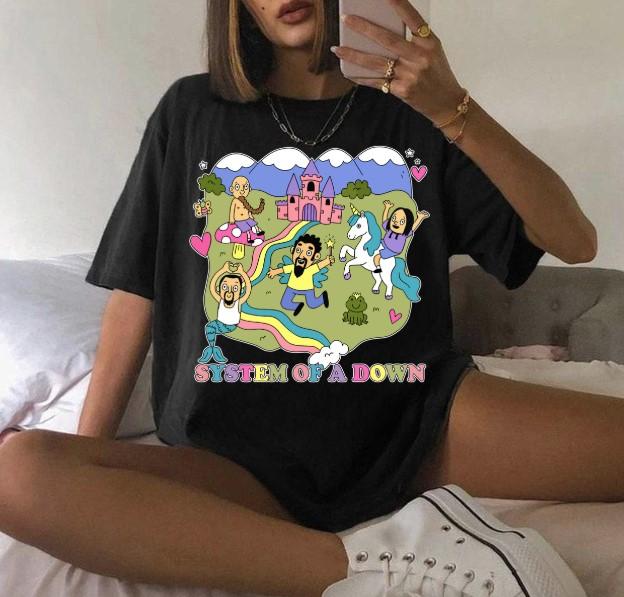 System of a Down T-shirt System of a Down Tee Cute Funny Gift Casual Cotton