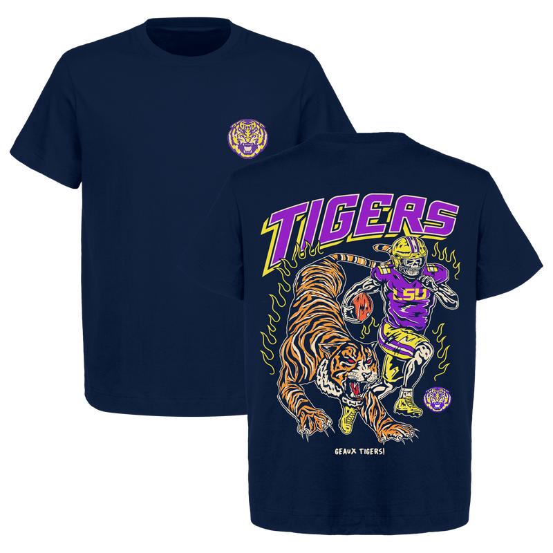 Warren Lotas - LSU Tigers Football - Dead Man's Graphic T-Shirt for Men and Women - Ideal for Game Days, Stylish Team Apparel.